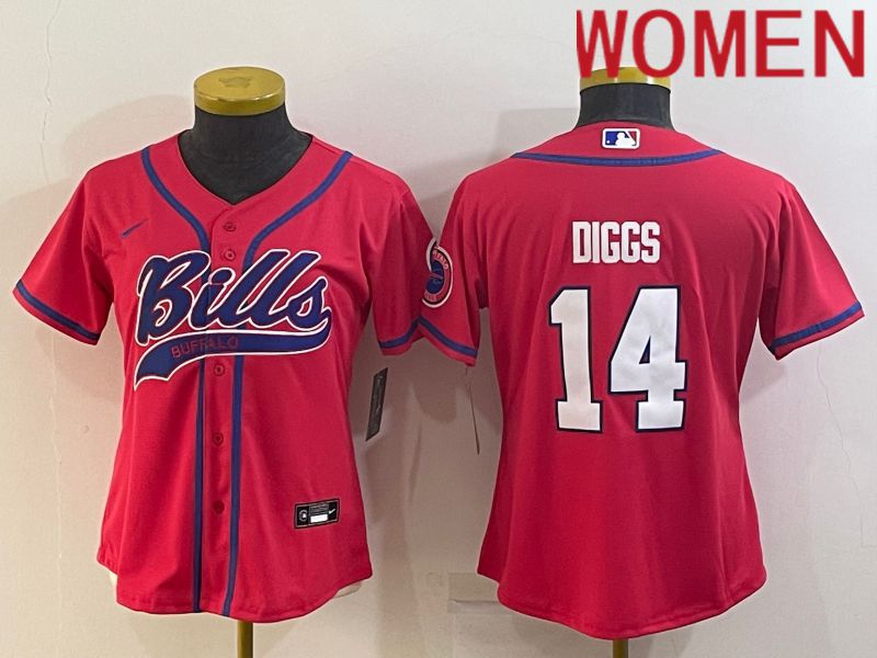 Women Buffalo Bills #14 Diggs Red 2022 Nike Co branded NFL Jersey